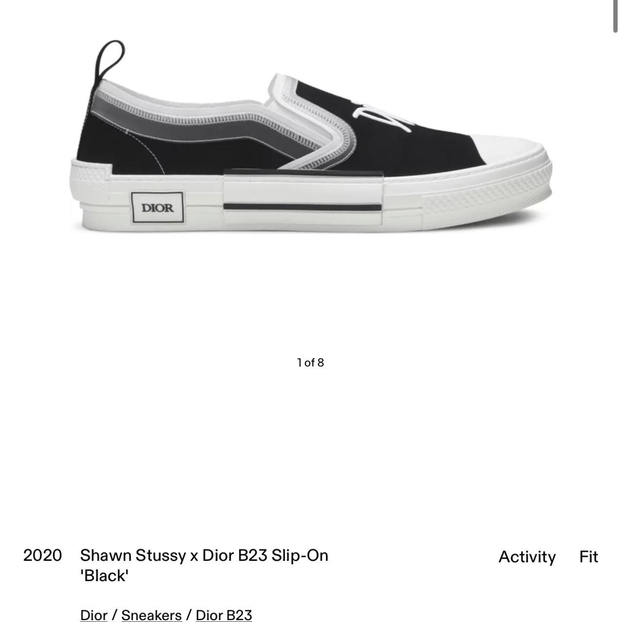 dior stussy slip on