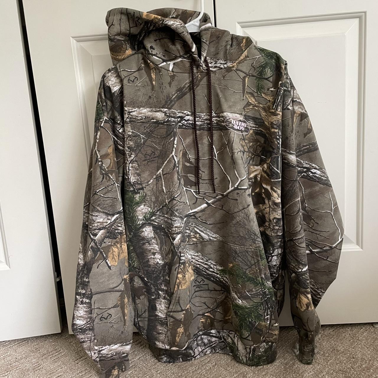 Paige Lorenze Dairy Boy camo pink hoodie. Worn once,... Depop