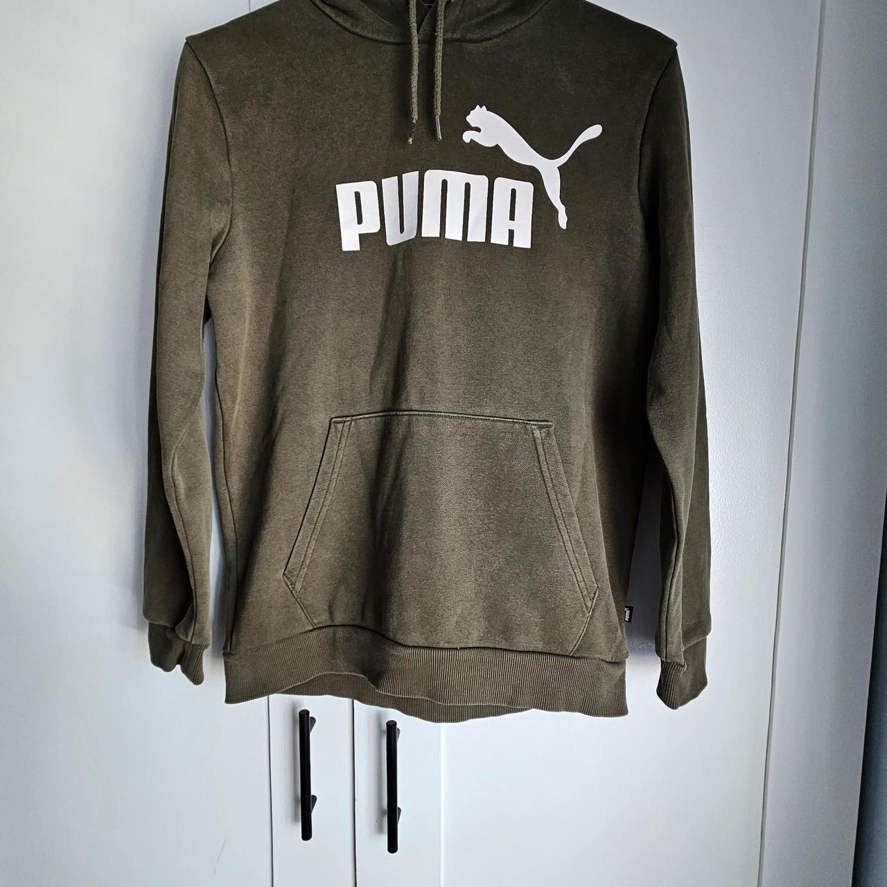 Mens Khaki Puma Hoodie Size Small This item is. Depop