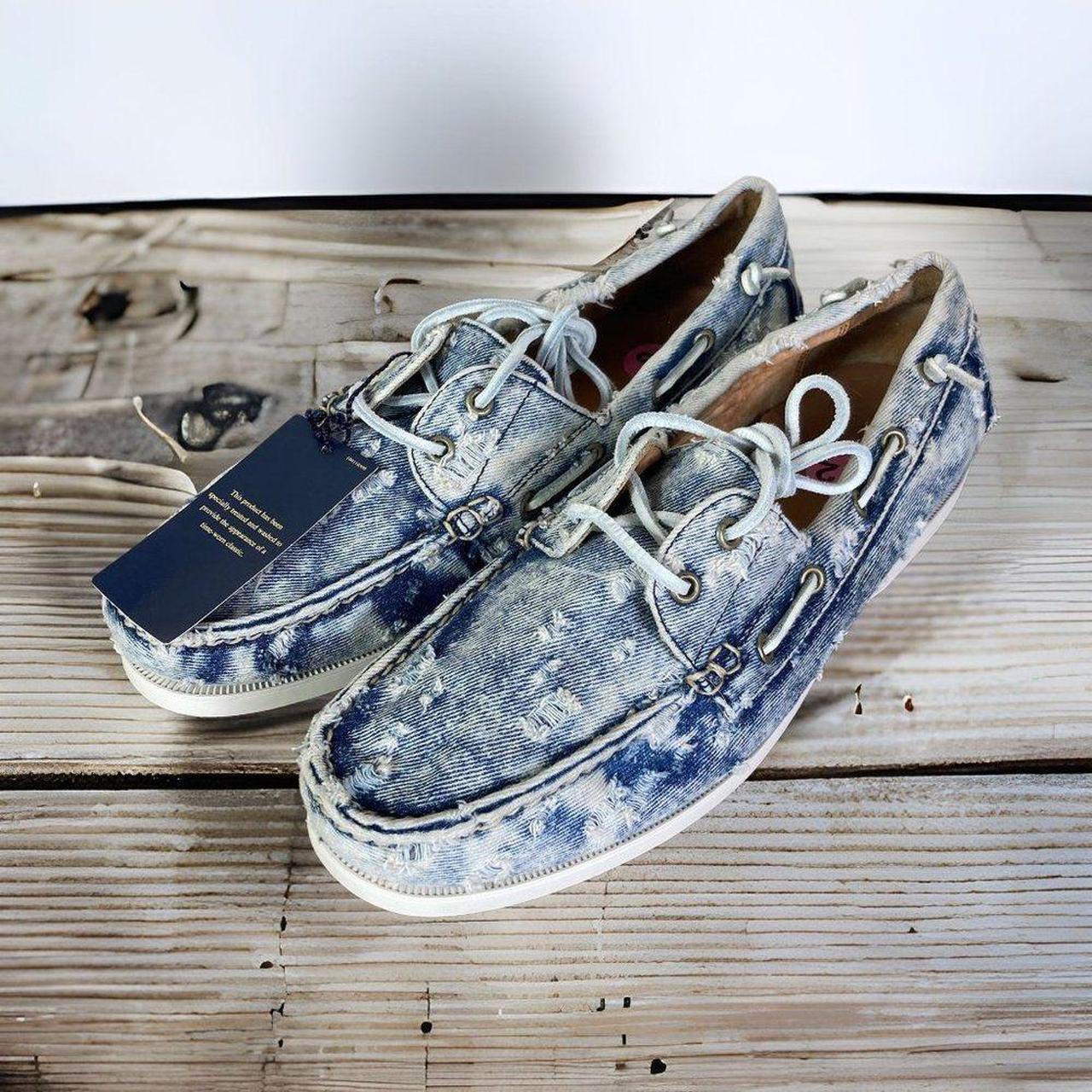 Polo Ralph Lauren Men's Blue and White Boat-shoes | Depop