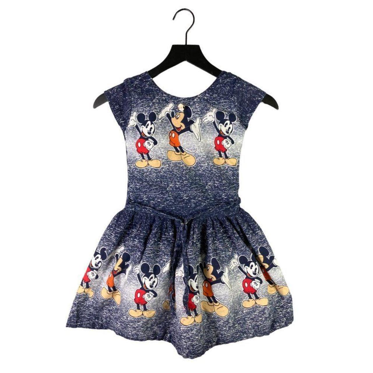 Girls Sleeveless Dress - Sketch of Mickey Mouse - Rainbow Rules
