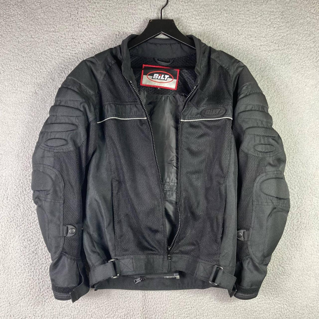 Men's Mesh & Leather Padded Motorcycle Jacket S