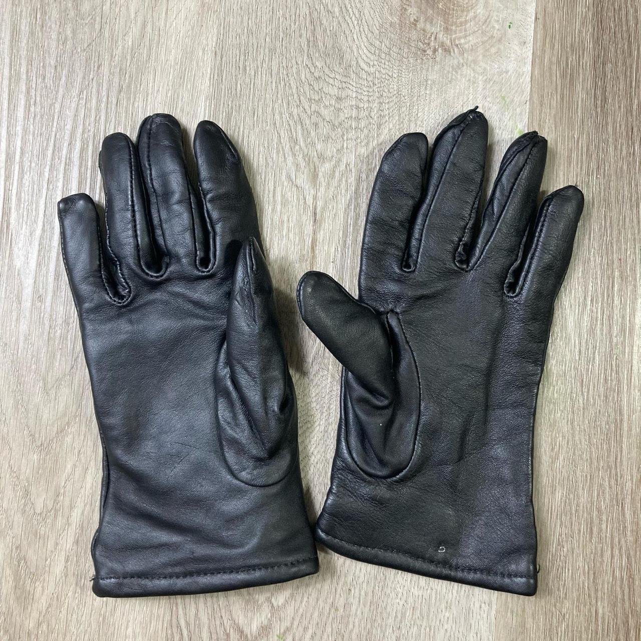 Hawkeye Black Leather Dress Gloves Unisex Size 7C... - Depop