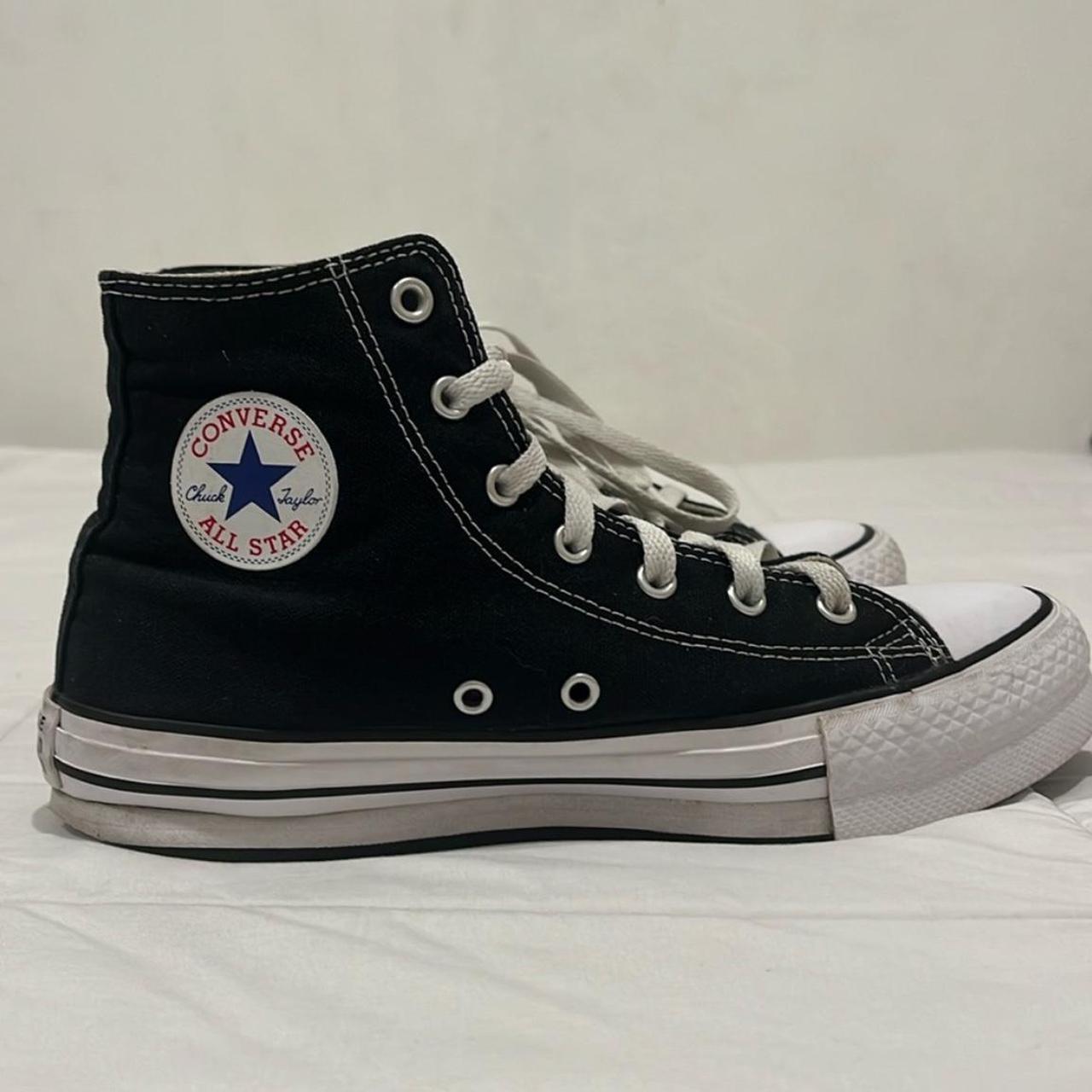 Black platform converse size 5 Depop