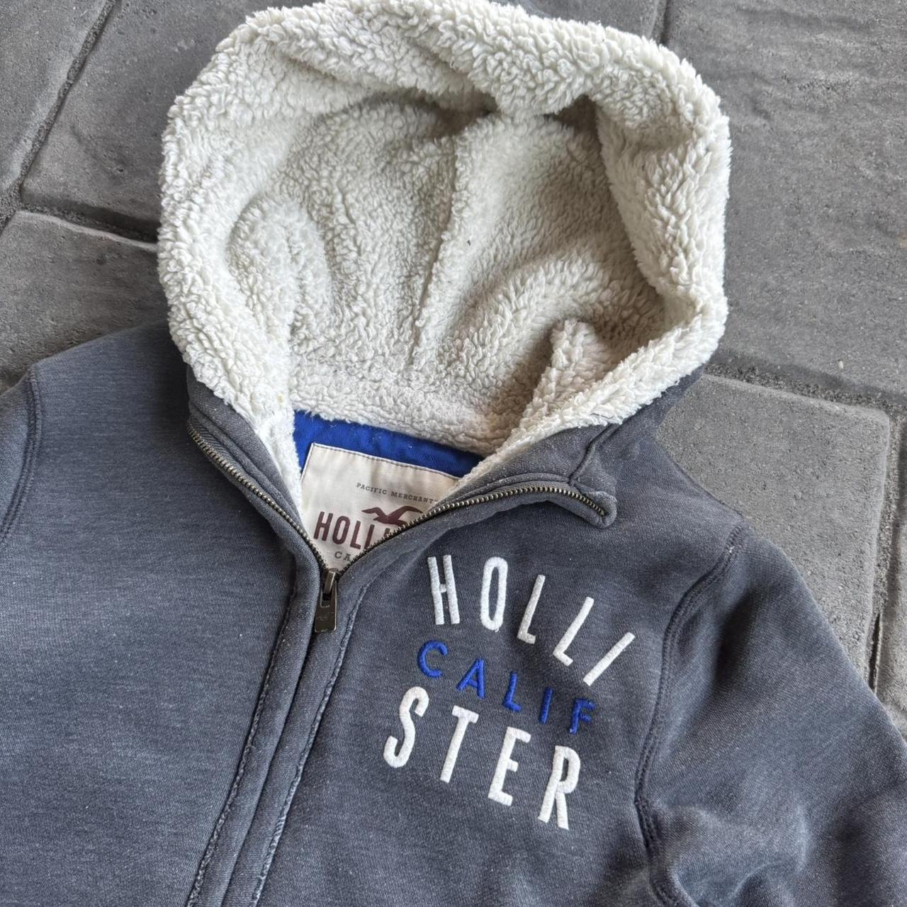 Grey Hollister Hoodie Navy HOLLISTER Mens Graphic Hoodie Jumper