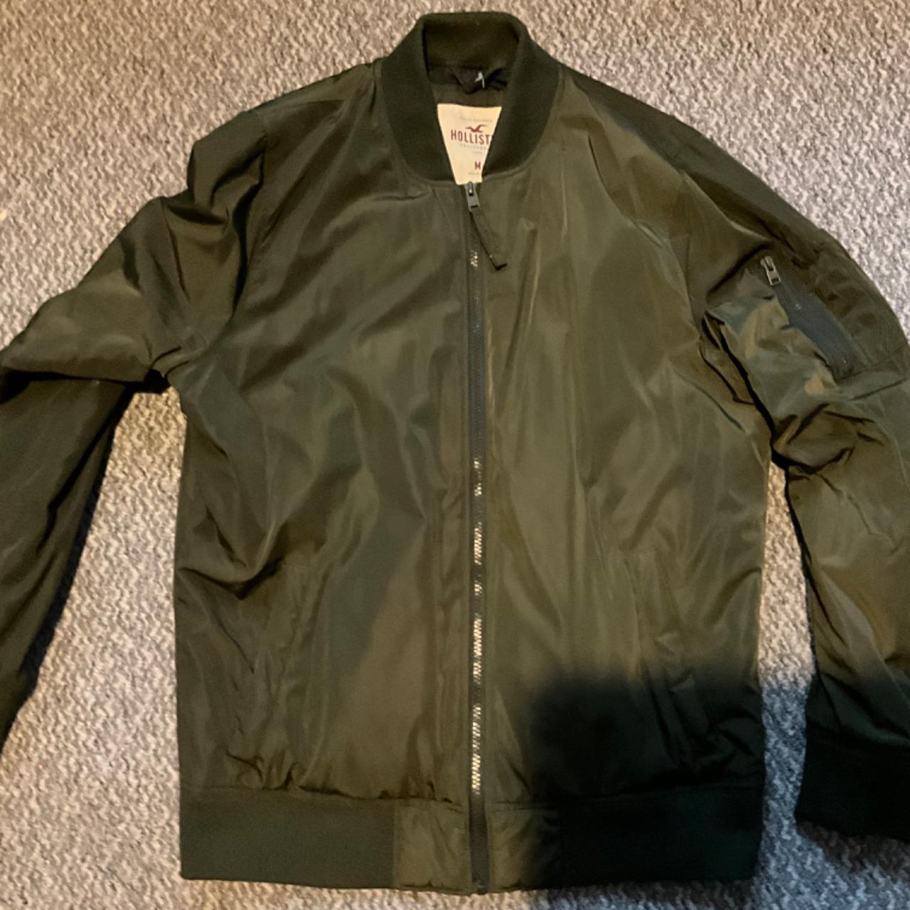 Hollister green bomber jacket online