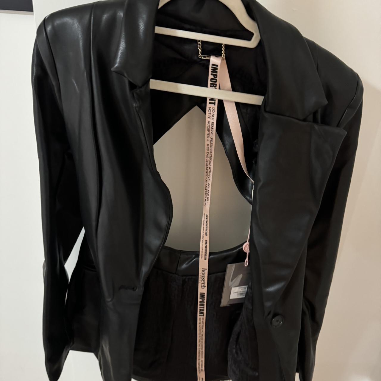 Outerwear House Of Cb Leather Blazer House Of CB Black Backless