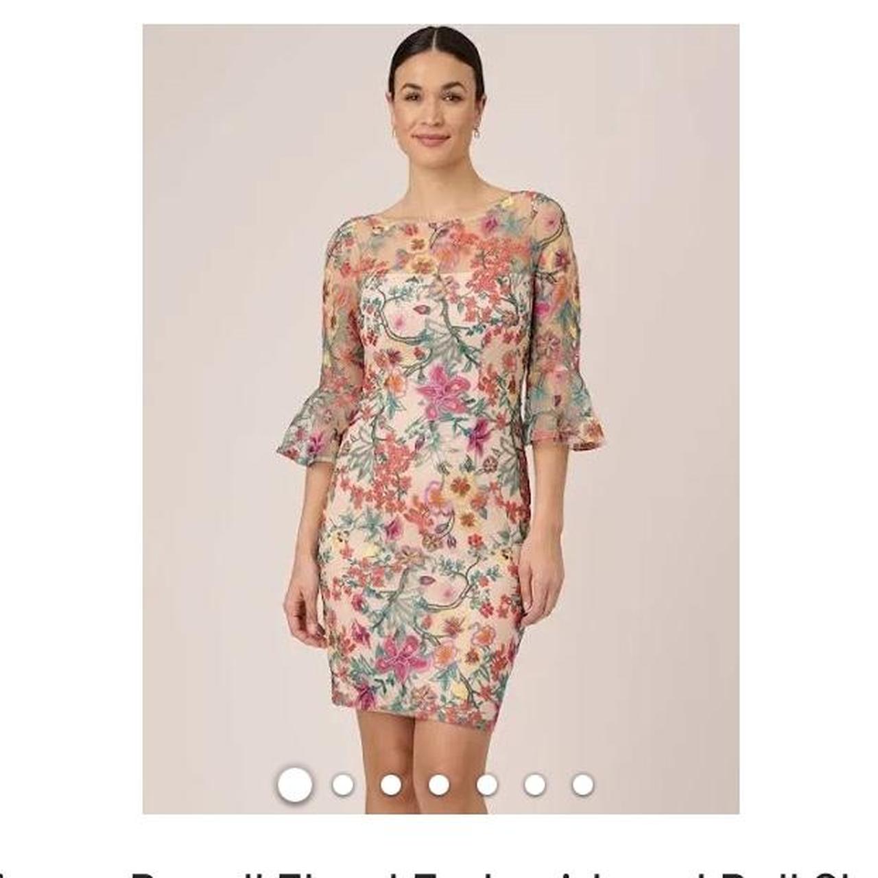 IN SEARCH OF adrianna papell floral dress Size 16 Depop