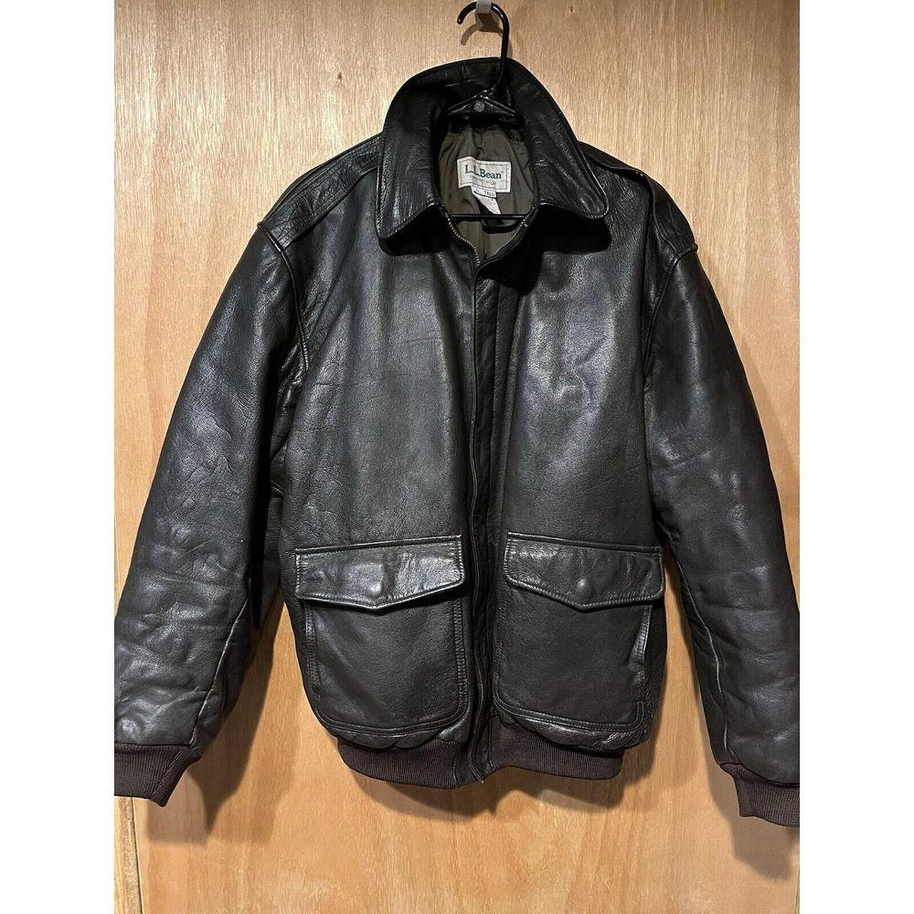 Ll bean mens leather bomber jackets best sale