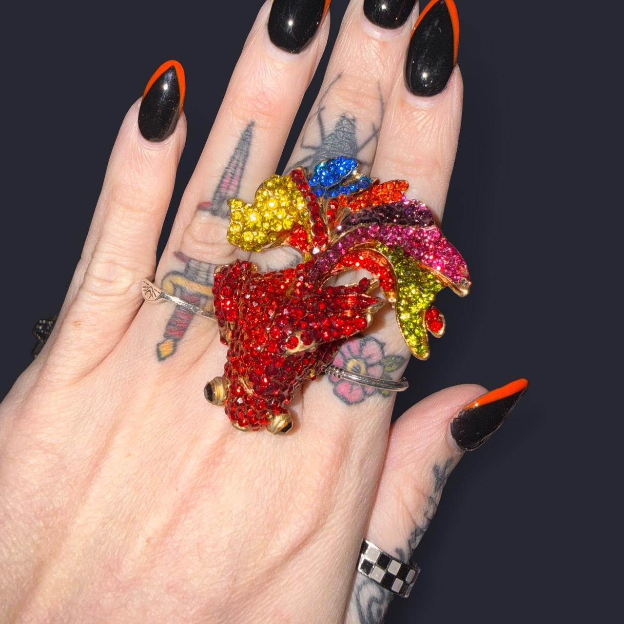 Preloved Women's Ring - Multi/Red – Multi-coloure… - image 1