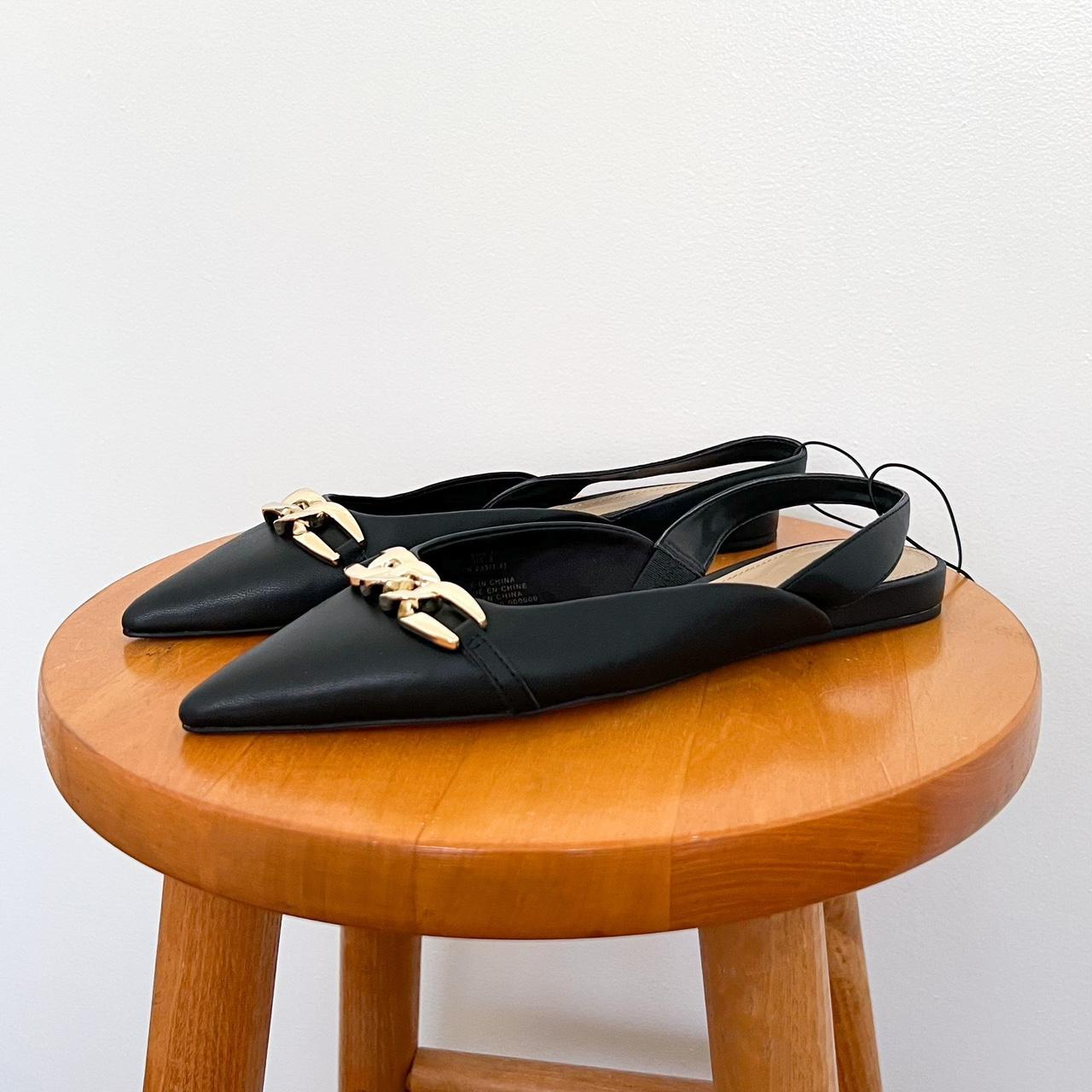 H&M Women's Black and Gold Footwear Depop