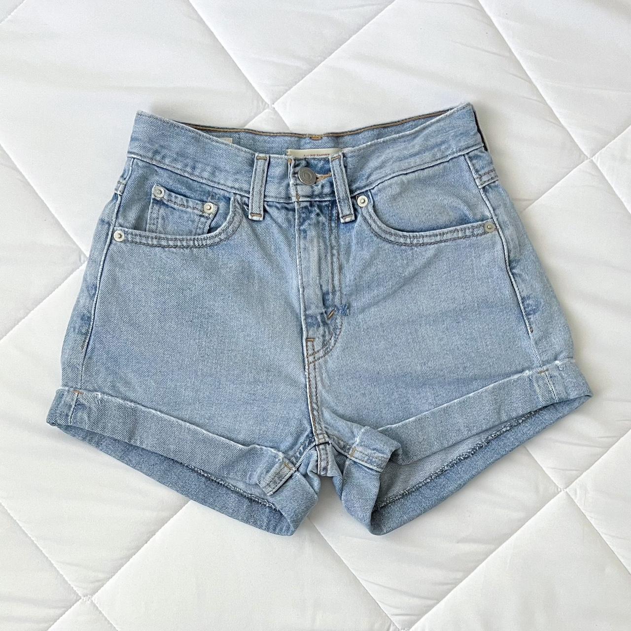 High rise cuffed denim on sale shorts