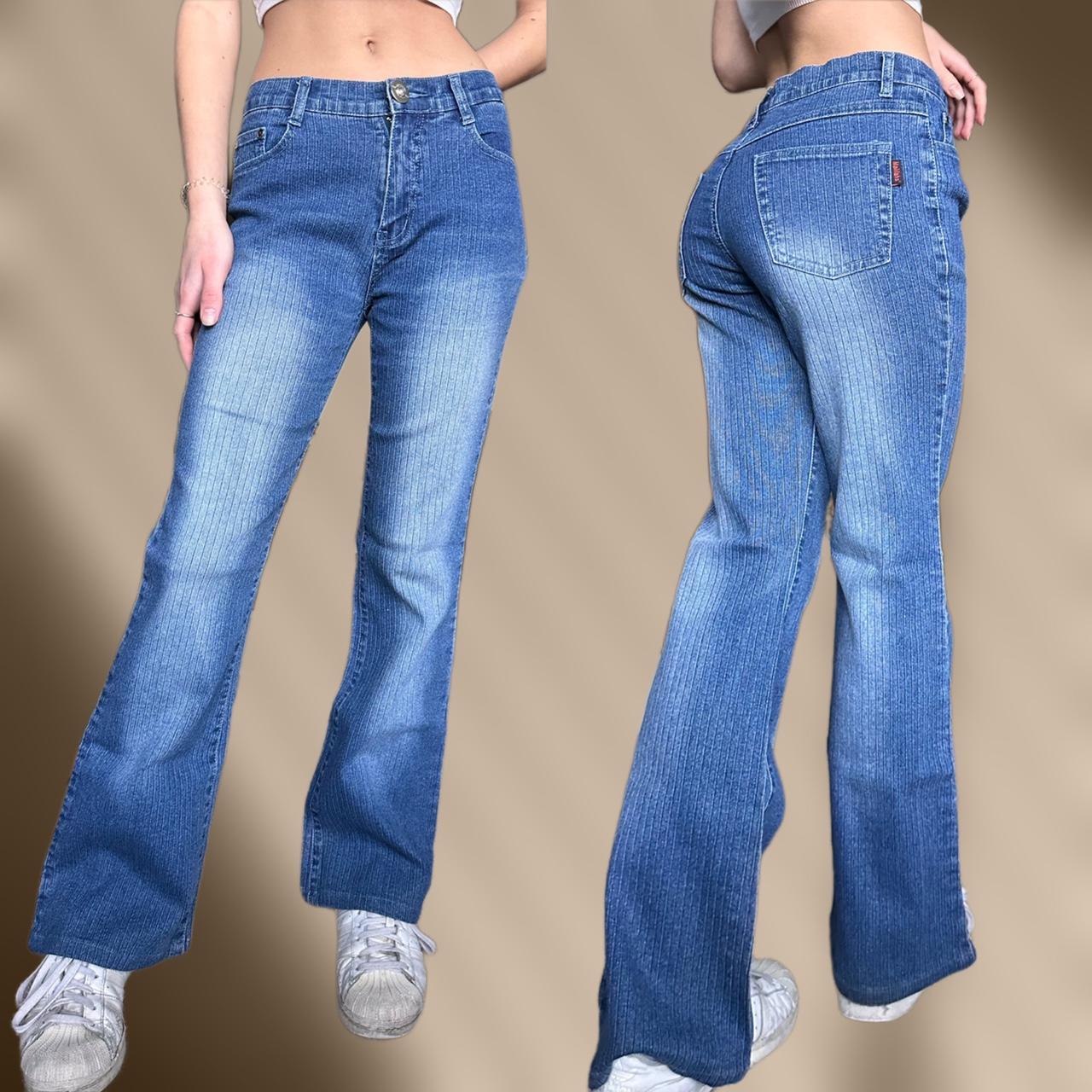 Vintage 90/2000s low/mid rise flare jeans Very... - Depop