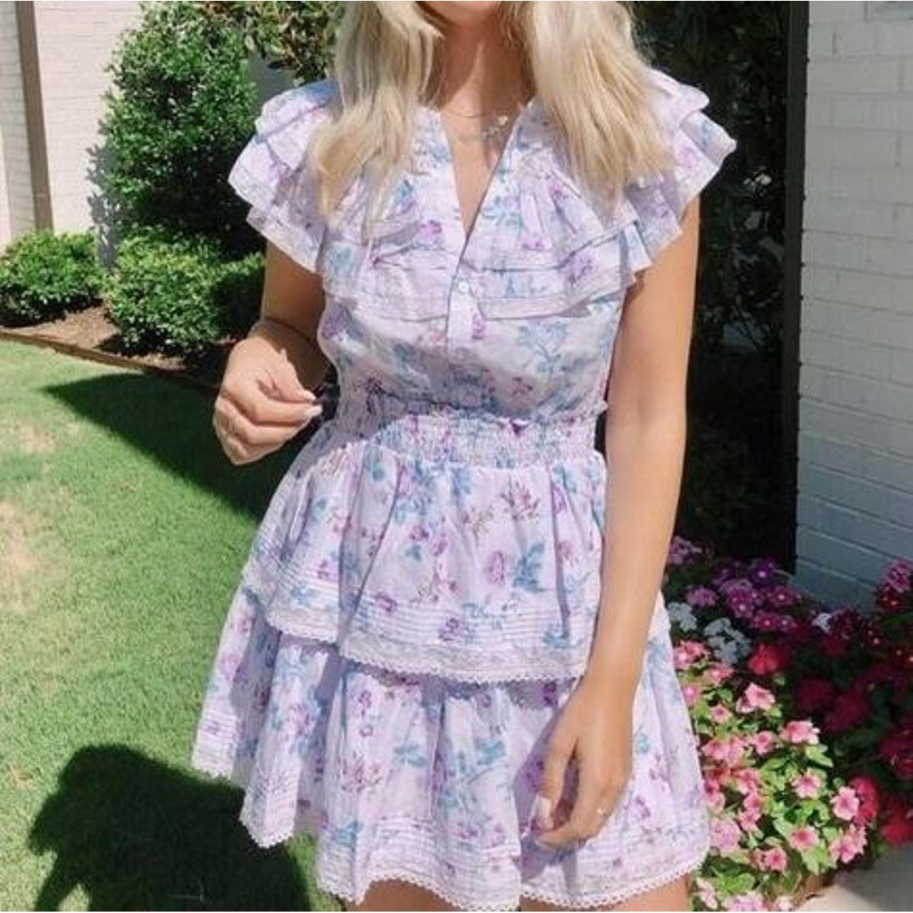 Loveshackfancy x target purple floral frilly dress... Depop