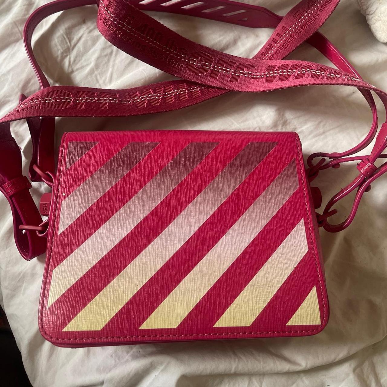 Virgil abloh Off white pink striped leather binder