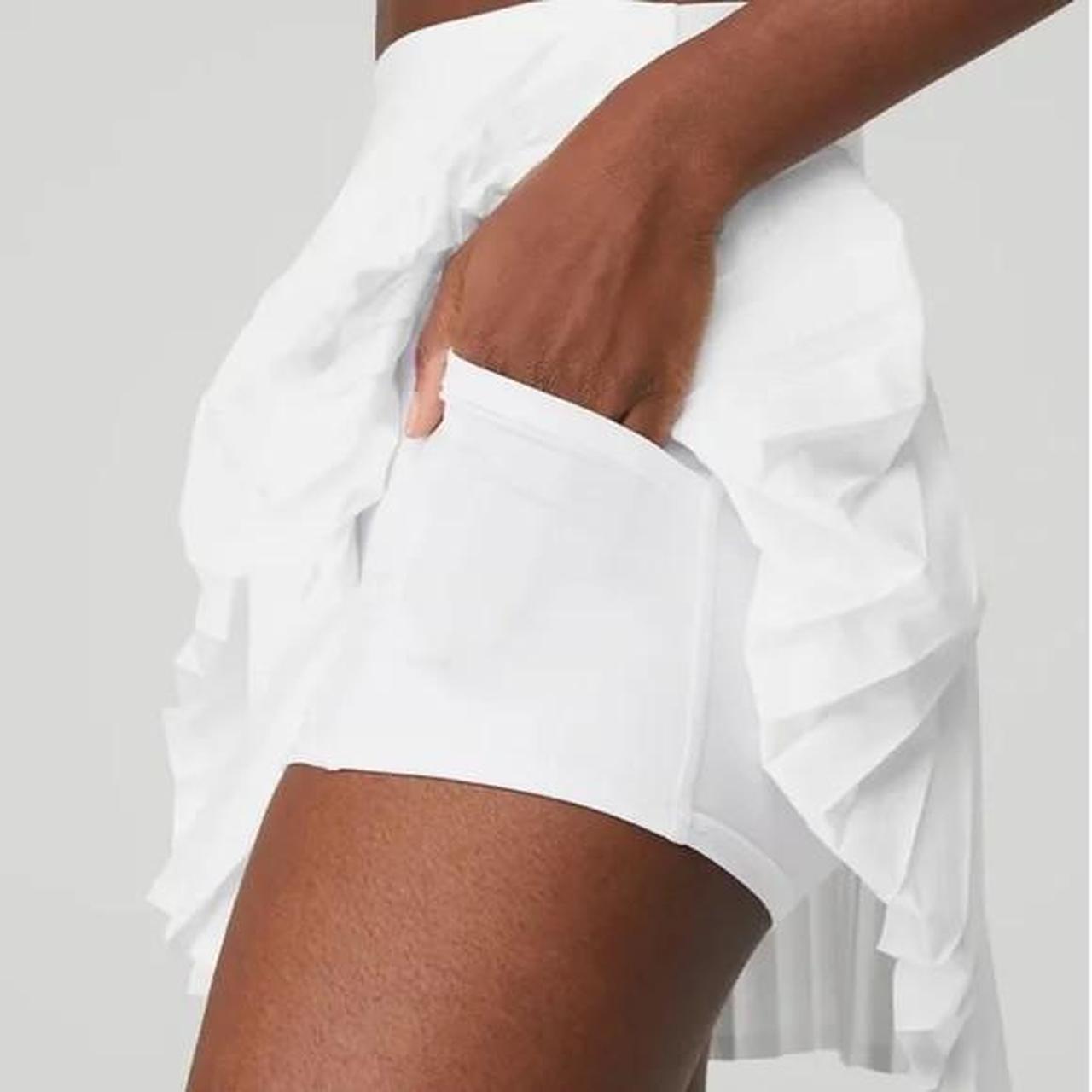 ALO Grand Slam Tennis Skirt Size L White NWT | Depop