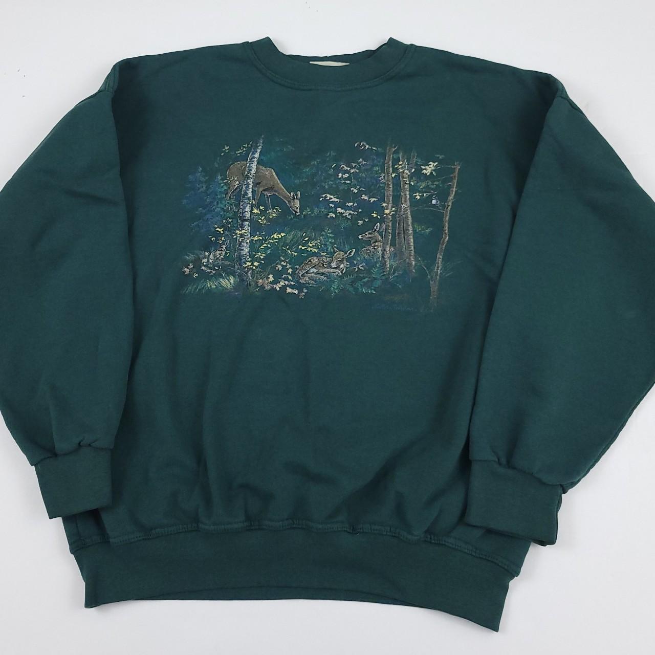 Vintage 90s Northern Reflections deer forest scenic... - Depop