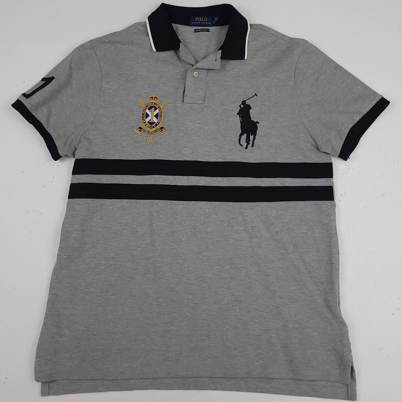 Polo Ralph Lauren Men's Black and Grey Poloshirts Depop