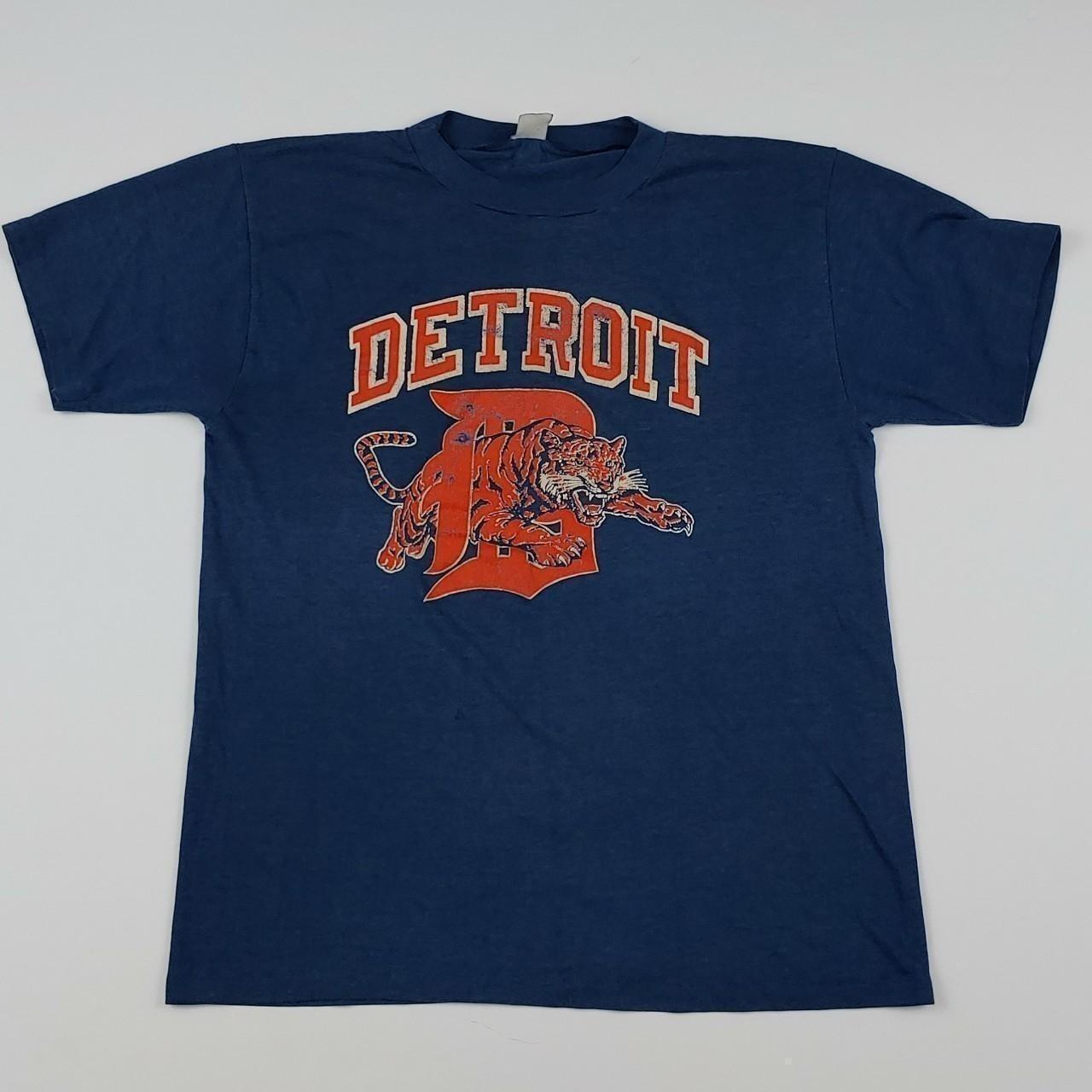 Vintage 80's Detroit Tigers Single Stitch T-Shirt - Depop