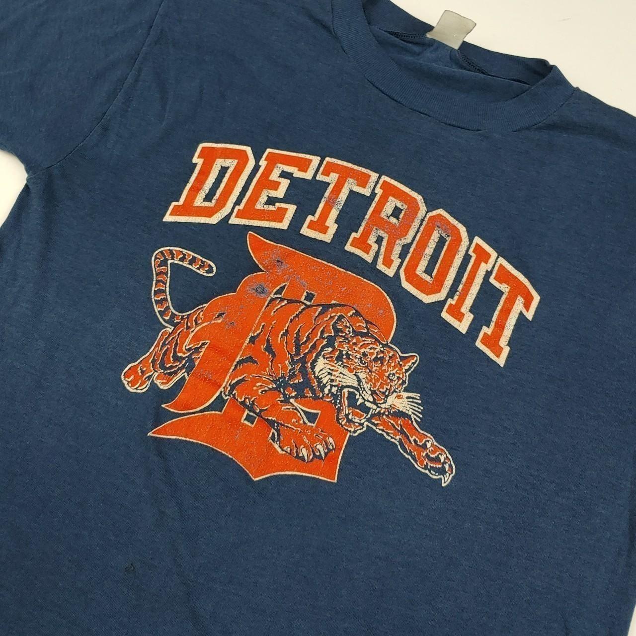 Vintage 80's Detroit Tigers Single Stitch T-Shirt - Depop