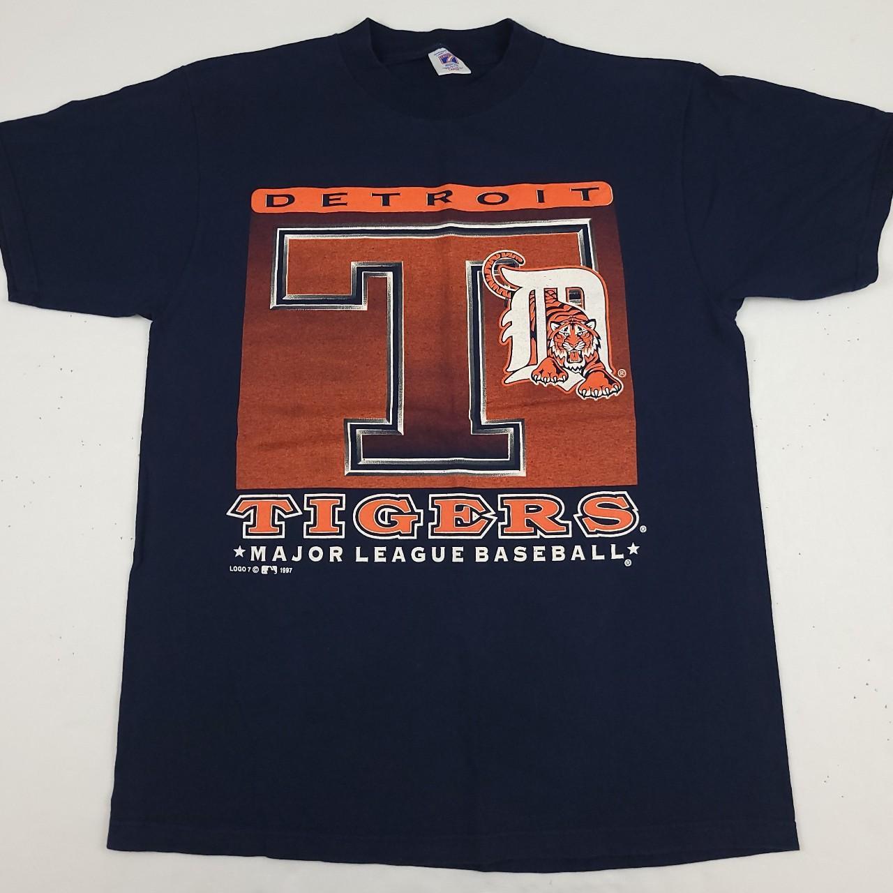 Detroit Tigers Men's Large Logo T-Shirt - Vintage Detroit Collection