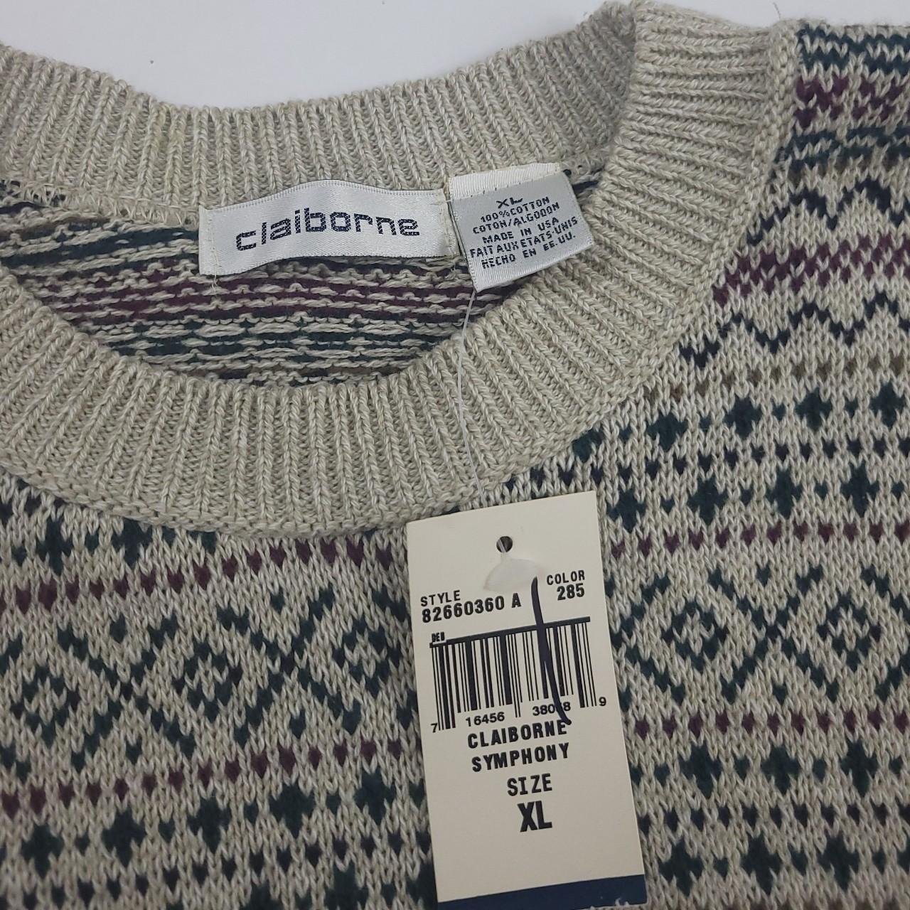 Vintage 90s Claiborne fair isle pattern knit... - Depop