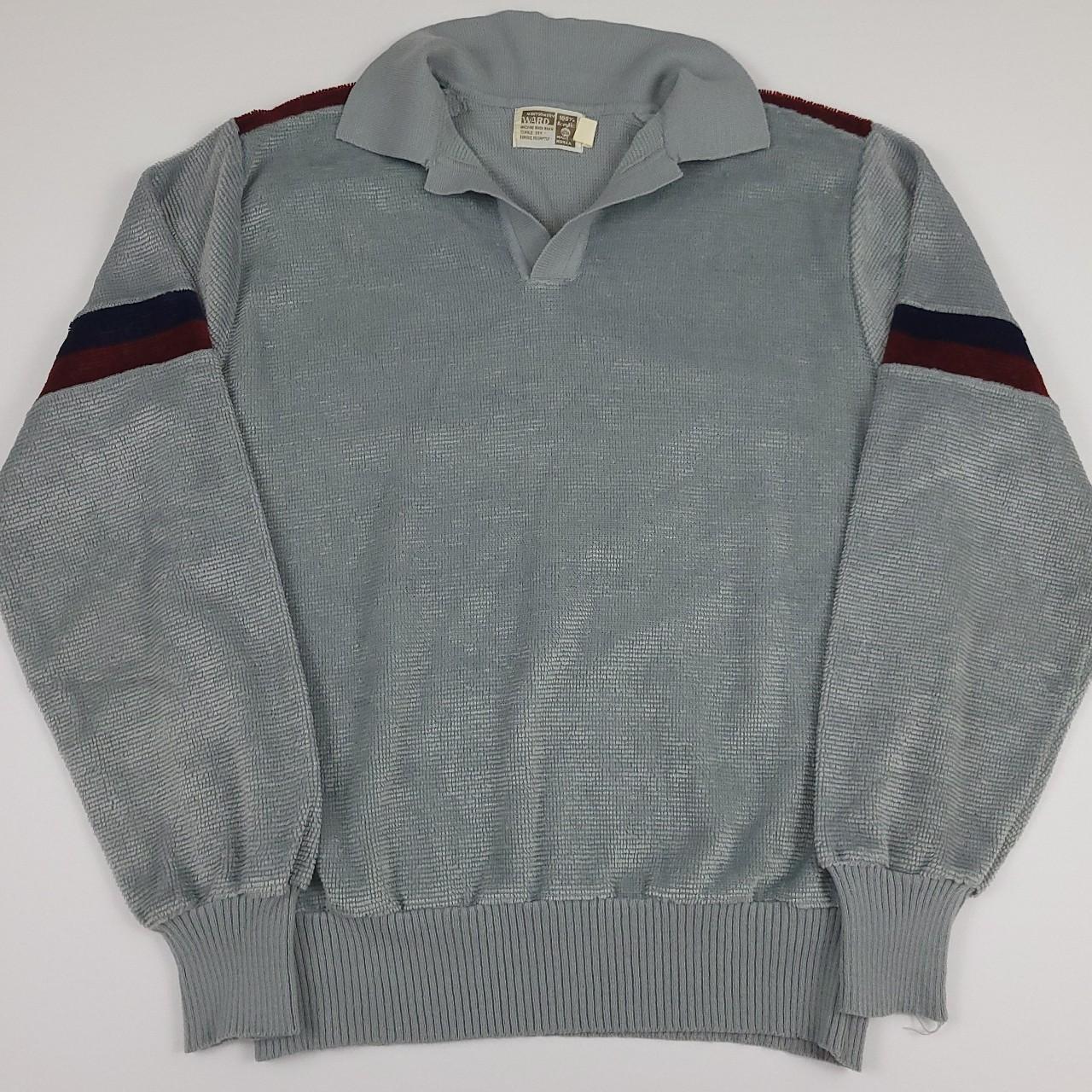 Vintage 70s velour polo sweatshirt. Super cool... - Depop