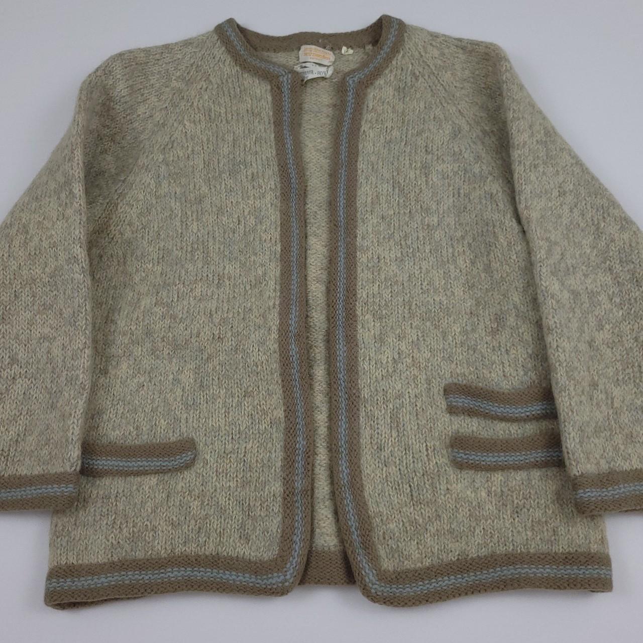 Vintage 50s mohair wool blend knit cardigan sweater....