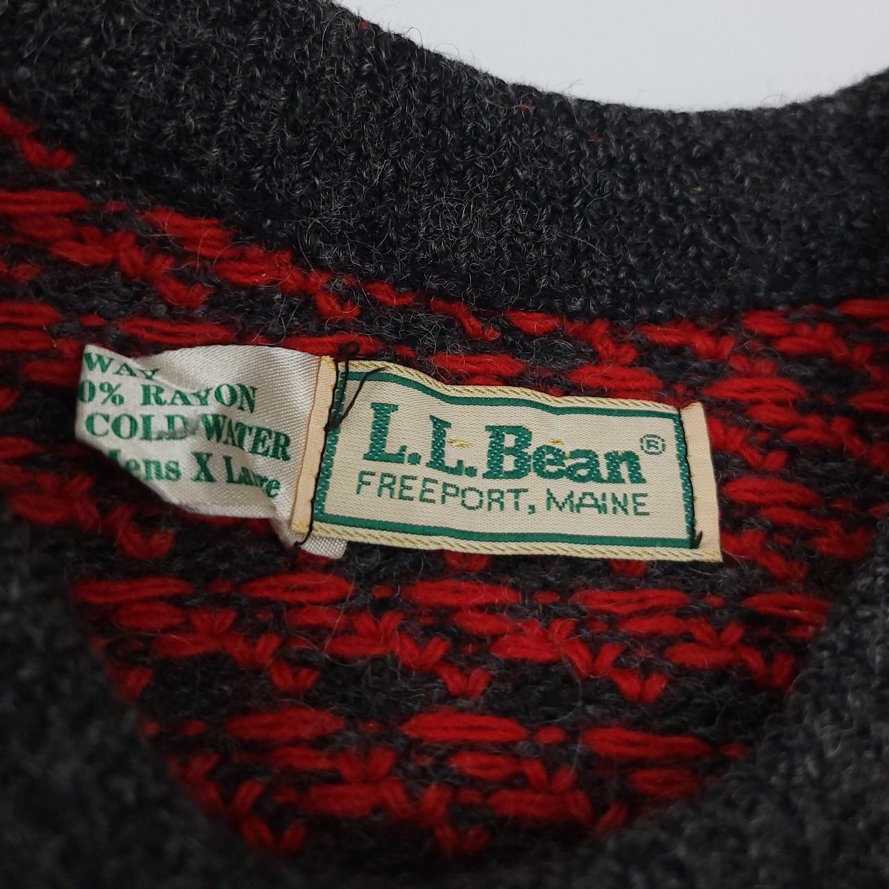 Vintage 80s LL Bean birdseye pattern wool knit... - Depop