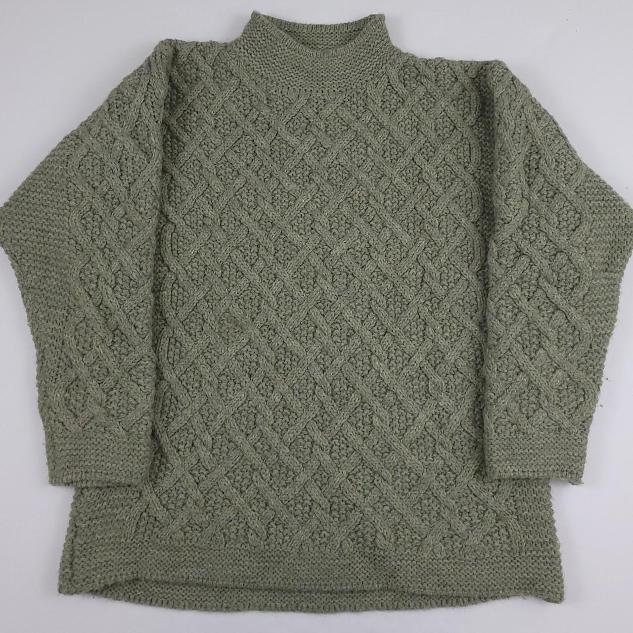 Vintage Shamrock Ireland thick wool cable knit... - Depop