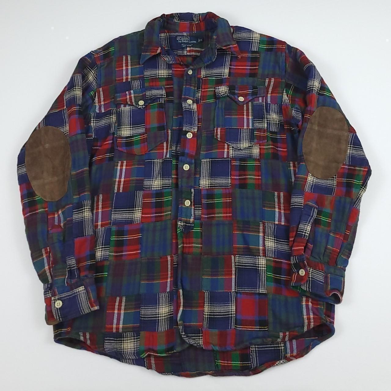 Vintage 90s Polo Ralph Lauren plaid patchwork...