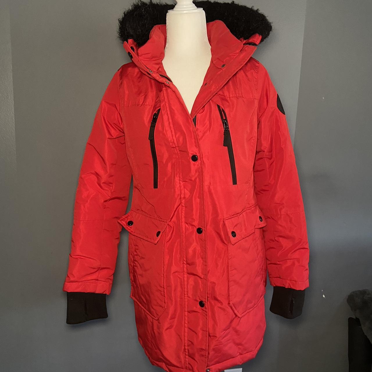 Thick red winter jacket Perfect for keeping you Depop