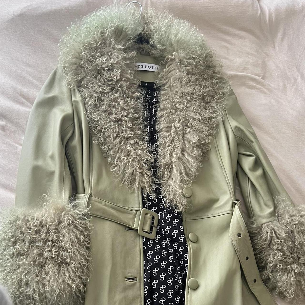 Shearling Saks Potts Style Coat Saks Potts Sage Foxy Shearling