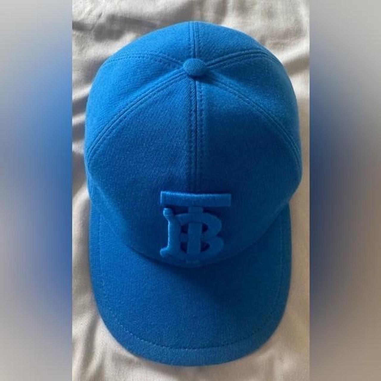 キャップ Burberry Monogram Cap - Burberry - Wool - Blue BURBERRY BASEBALL HAT TB MONOGRAM EMBROIDERY | Depop