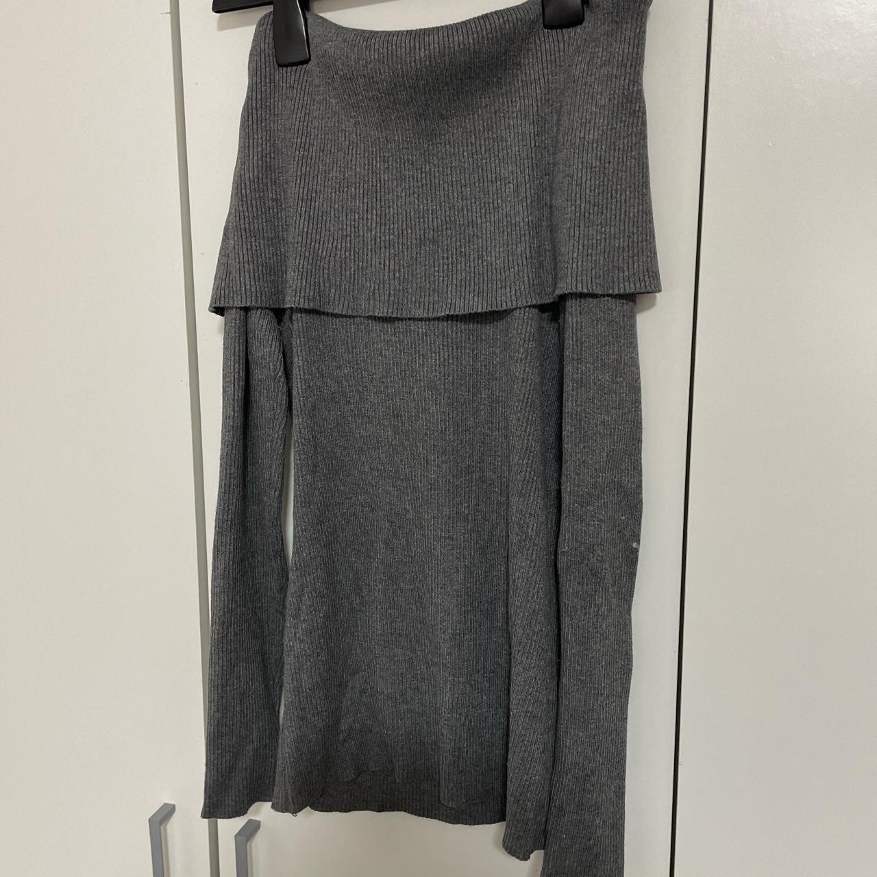 Thick woolly off the shoulder grey jumper Amazing... Depop
