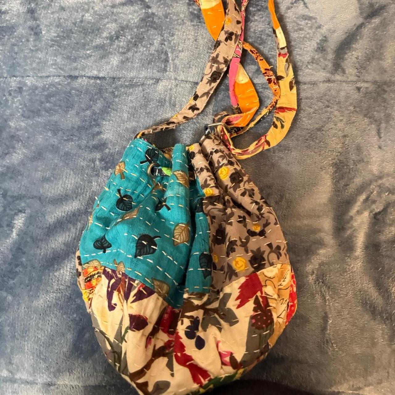 Women's Bag - Multi – Boho patchwork drawstring b… - image 1