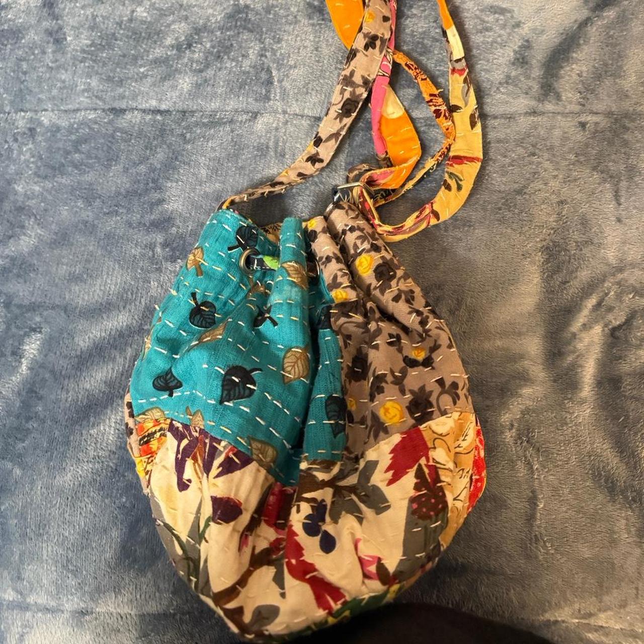 Women's Bag - Multi – Boho patchwork drawstring b… - image 2