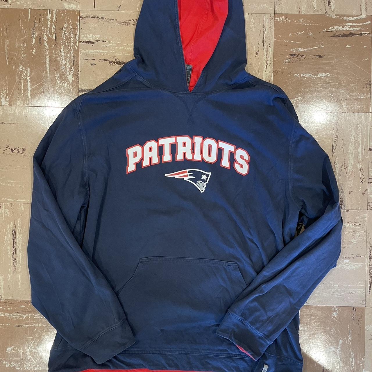 Reversible Patriots navy and red hoodie patriots. Depop