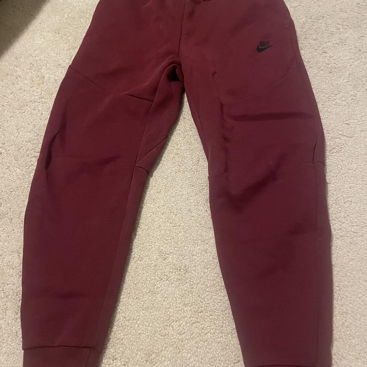 Maroon Nike Tech Fleece Sweatpants Jogger Used Depop