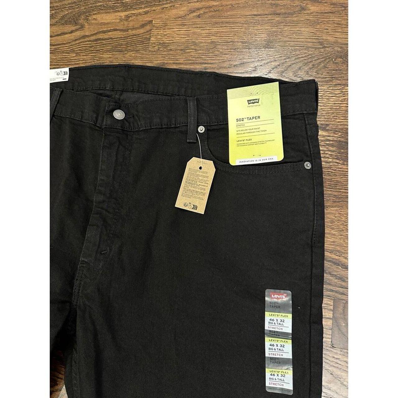 NEW Levis 502 Men s Black Taper Jeans 46x32 Stretch. Depop