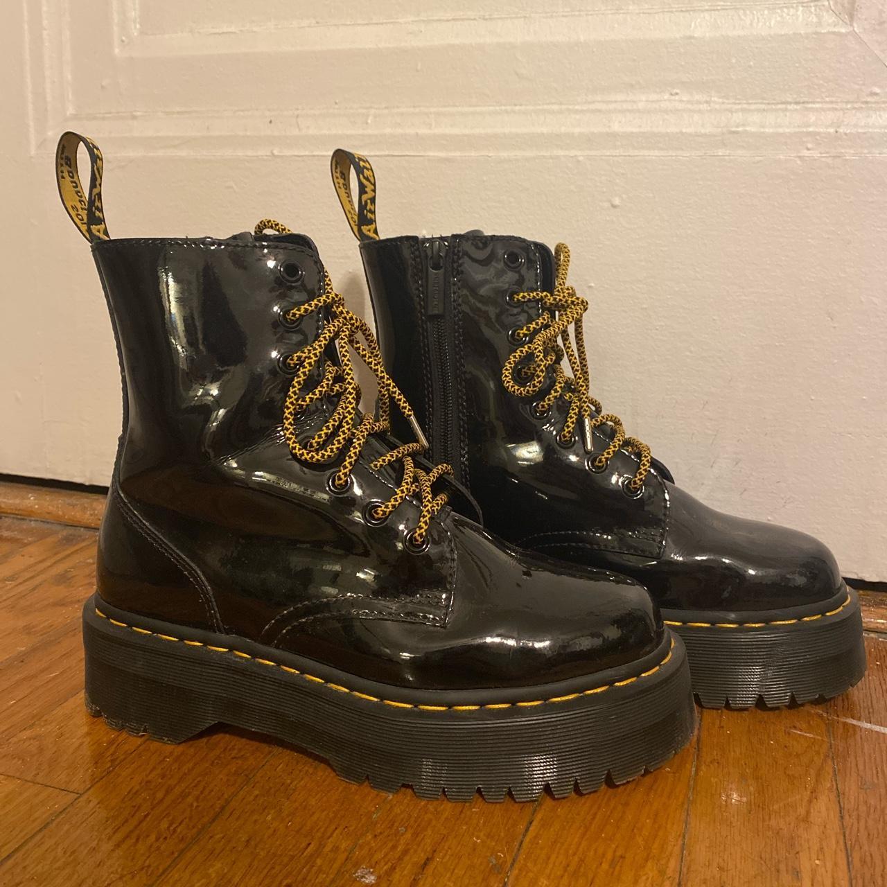 Shiny vinyl platform Doc Martens practically new,... Depop