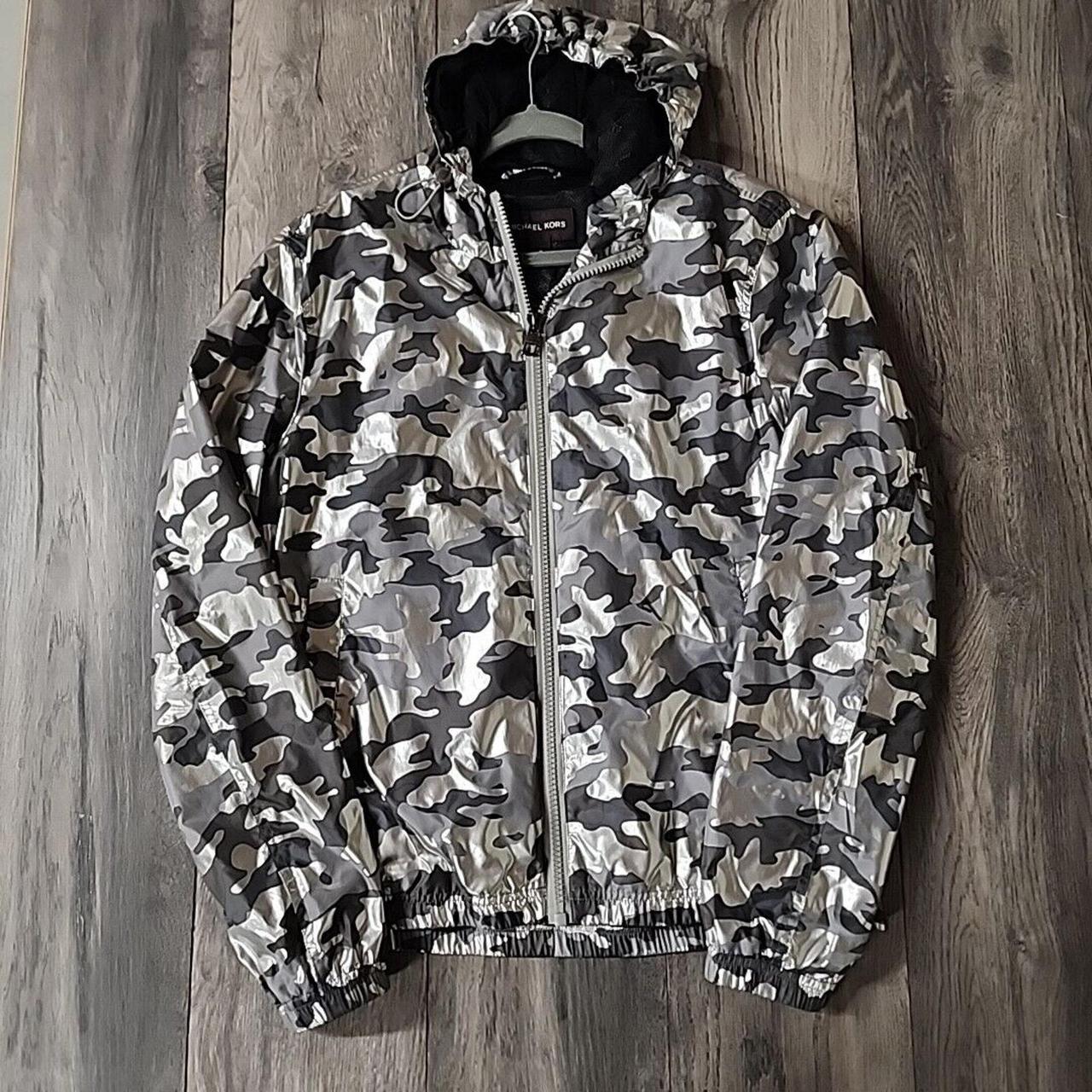 Michael Kors Mens Silver Camo Windbreaker Jacket. Depop