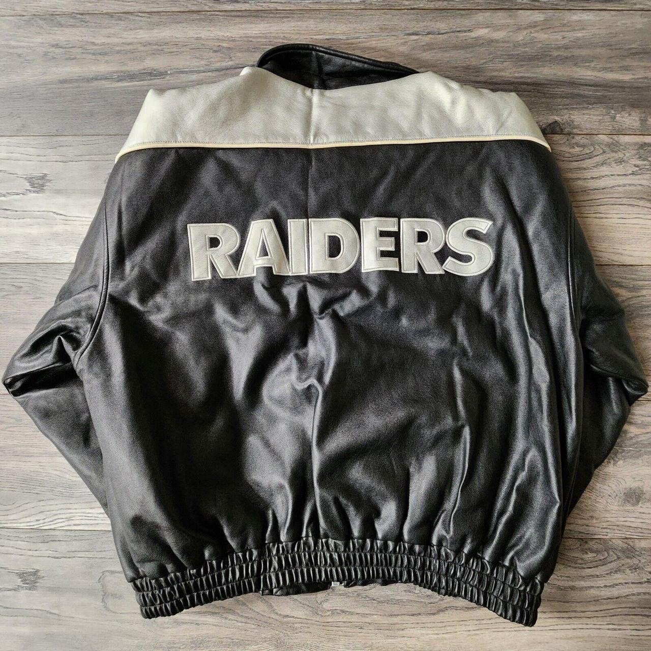 Oakland Raiders Rare Vintage 90's Leather Bomber | Depop