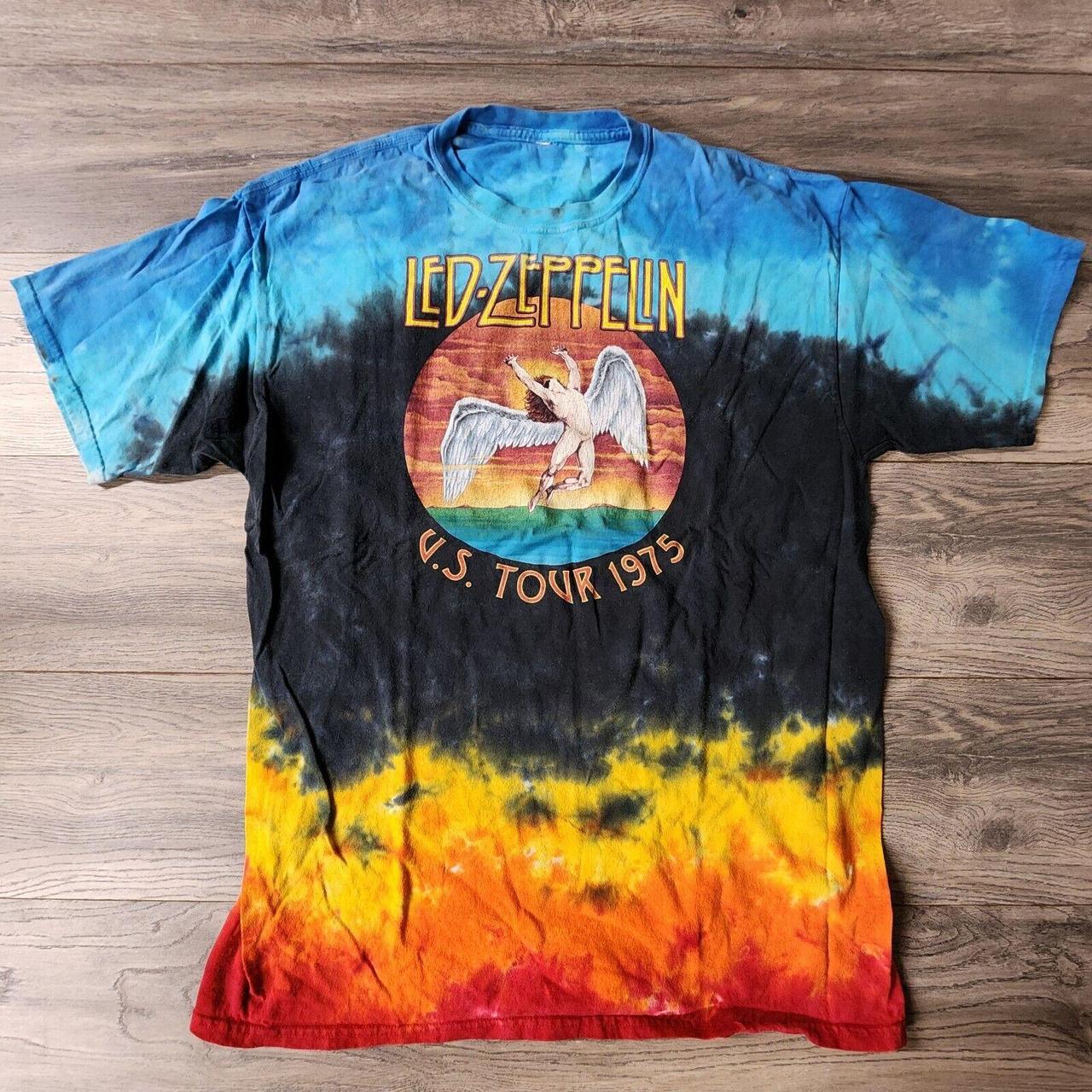 Vintage Liquid Blue Tie-dye Led Zeppelin