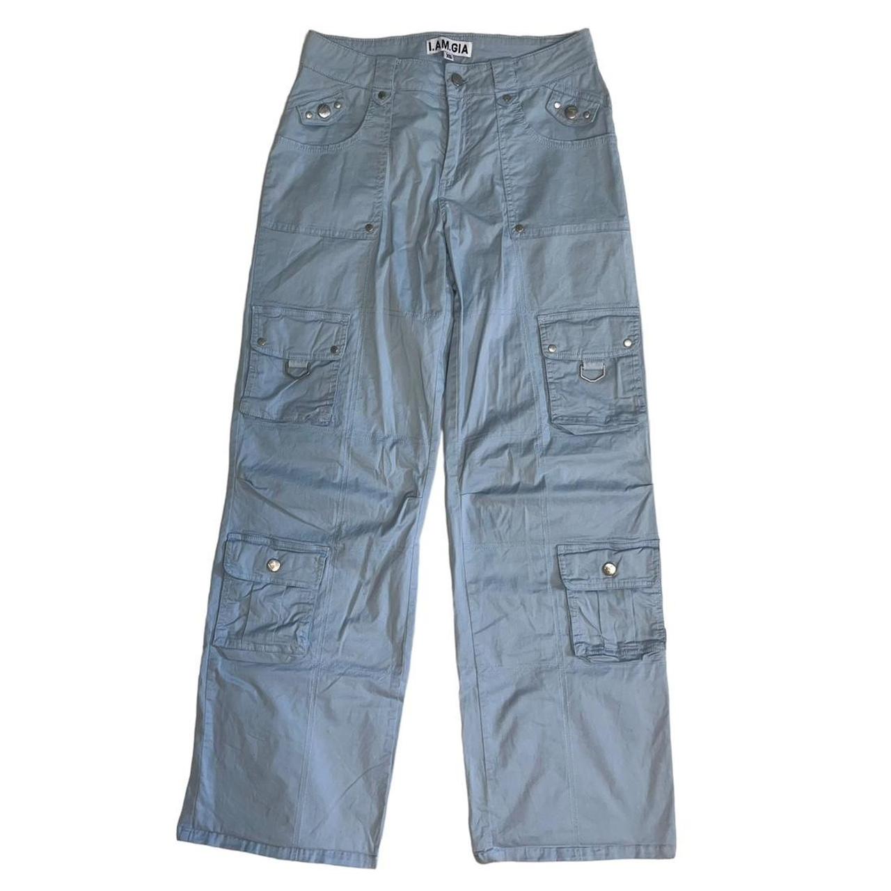 baby blue mid-rise cargo pants with Depop