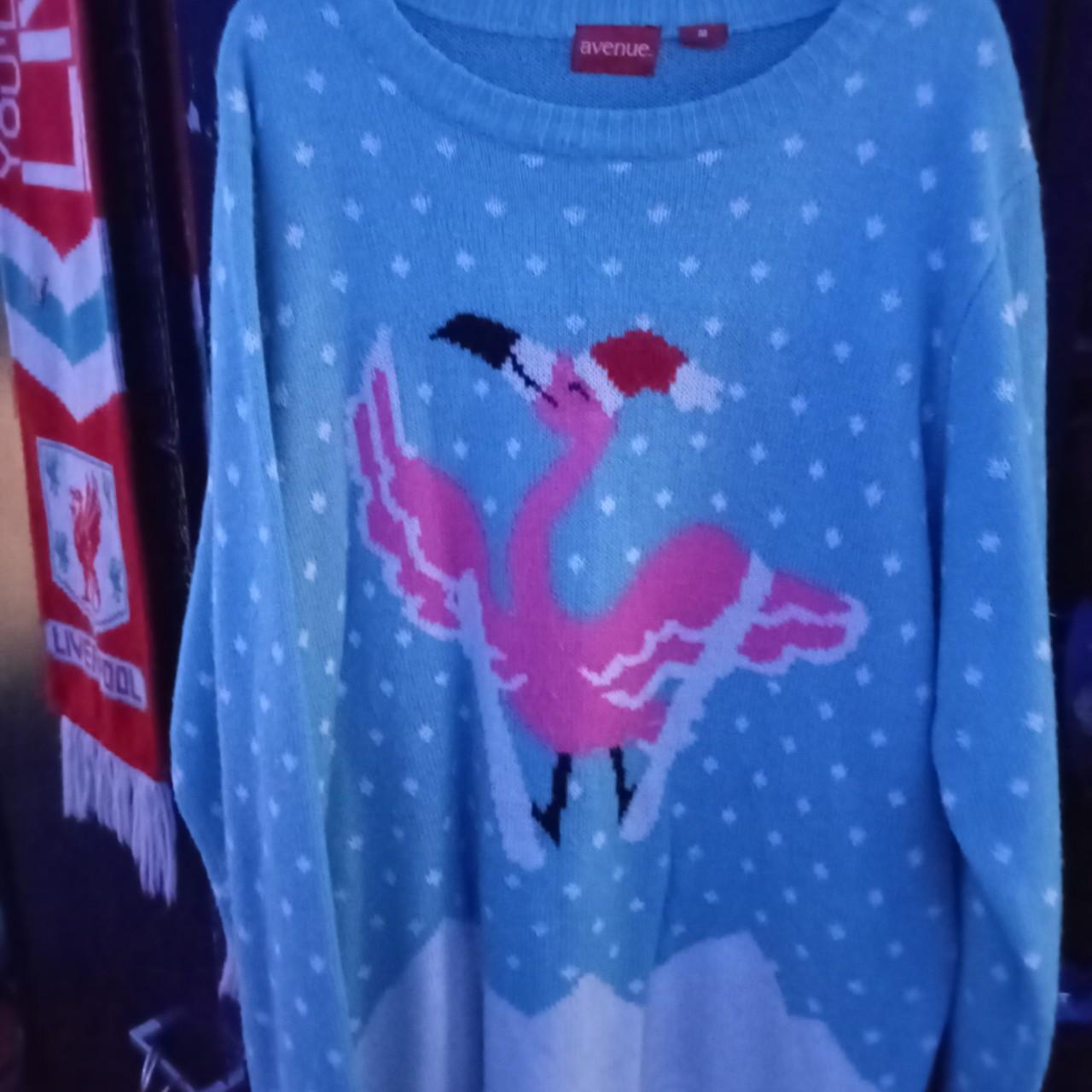 Cute Flamingo Christmas Sweaters Light Blue Flamingo Christmas