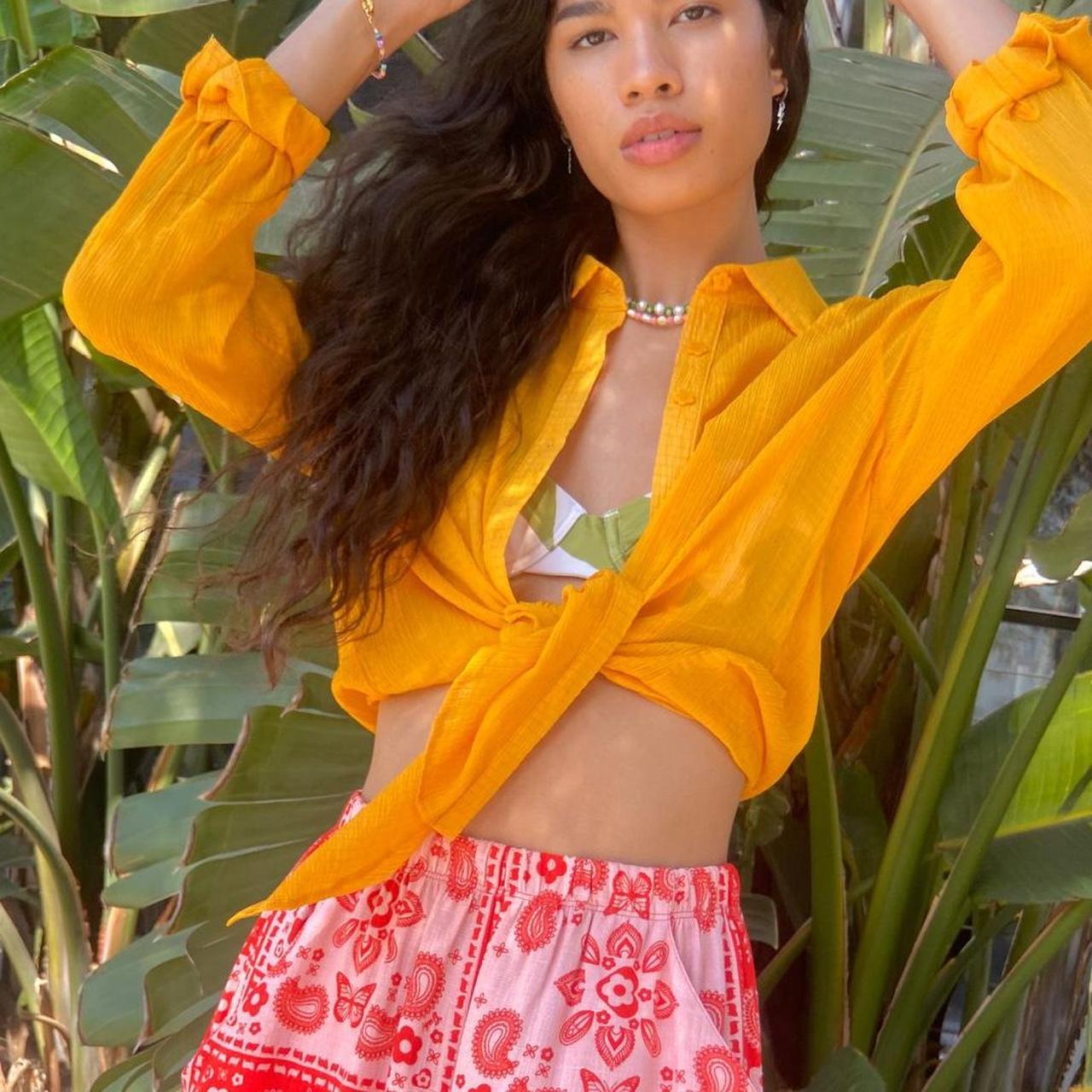 Lisa Says Gah Women's Yellow and Orange Blouse