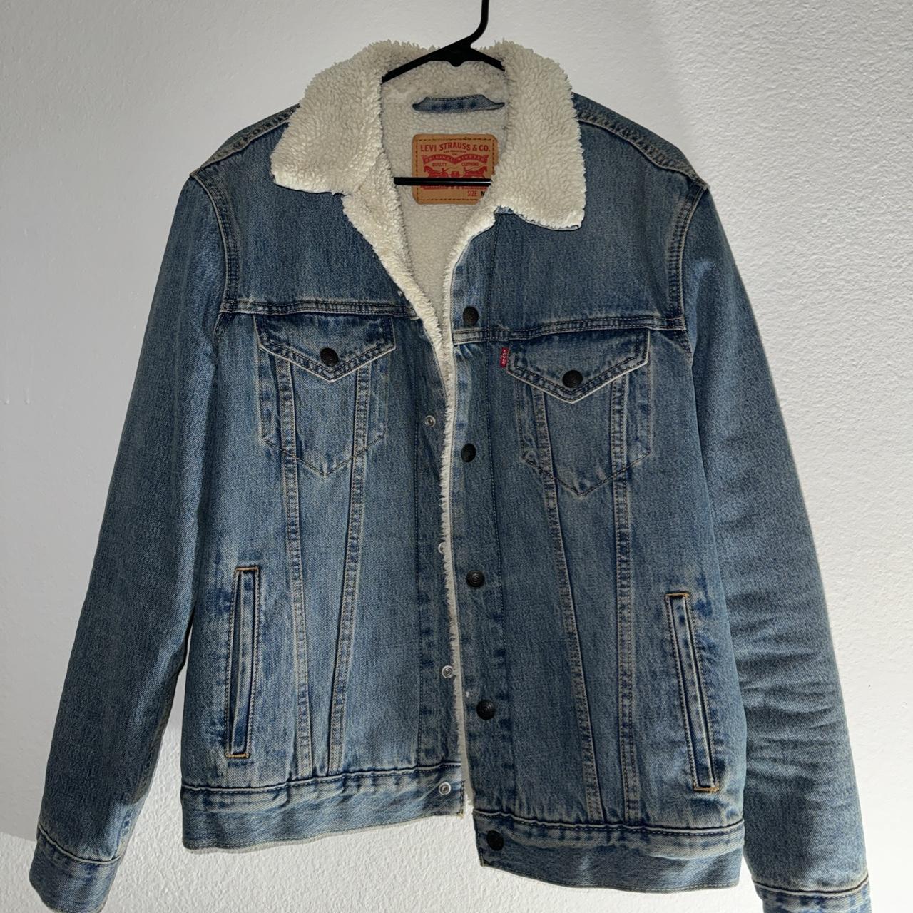 Levi’s denim Sherpa jacket Worn in, great... - Depop