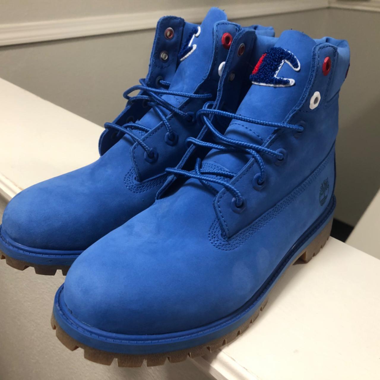 Limited edition champion blue timberlands Depop