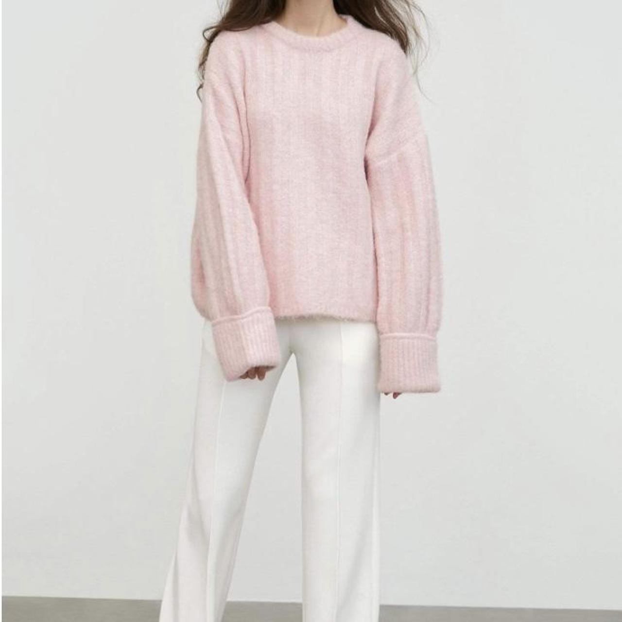 J.ING Cozy Light Pink Ribbed Sweater 🎀 From J.ING... Depop